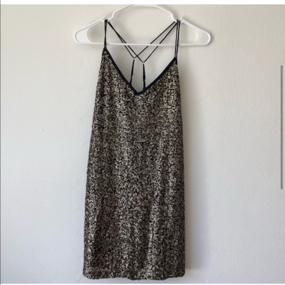 Gold sequin Abercrombie dress